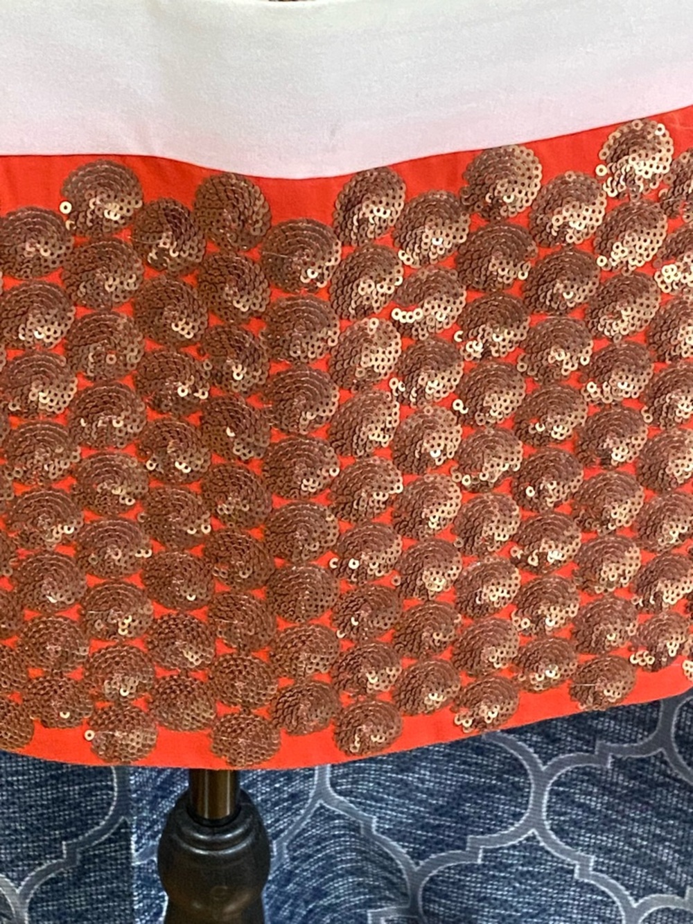 NORM Beige Vintage Tweed Mini Dress with Coral and Gold Trim - Picture 3 of 6